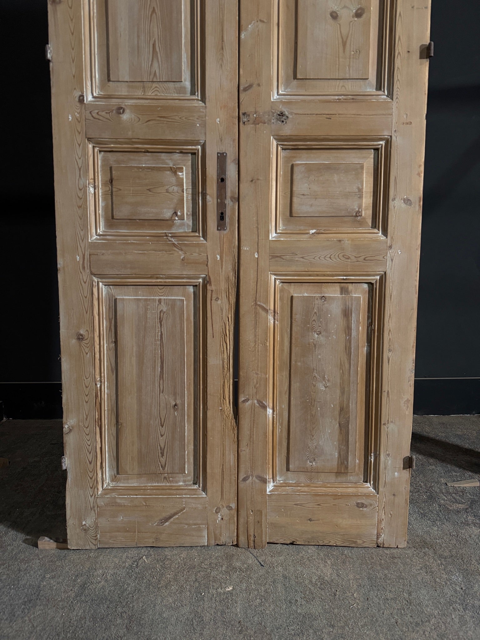 Antique 3 Panel Solid Double Doors - 36.5x92.5 - N539