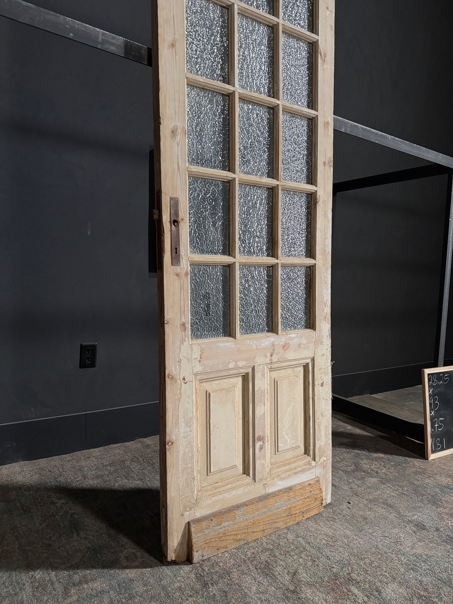 Antique Obscured Glass 18 Lite Single Door - 28.25x93 - N81