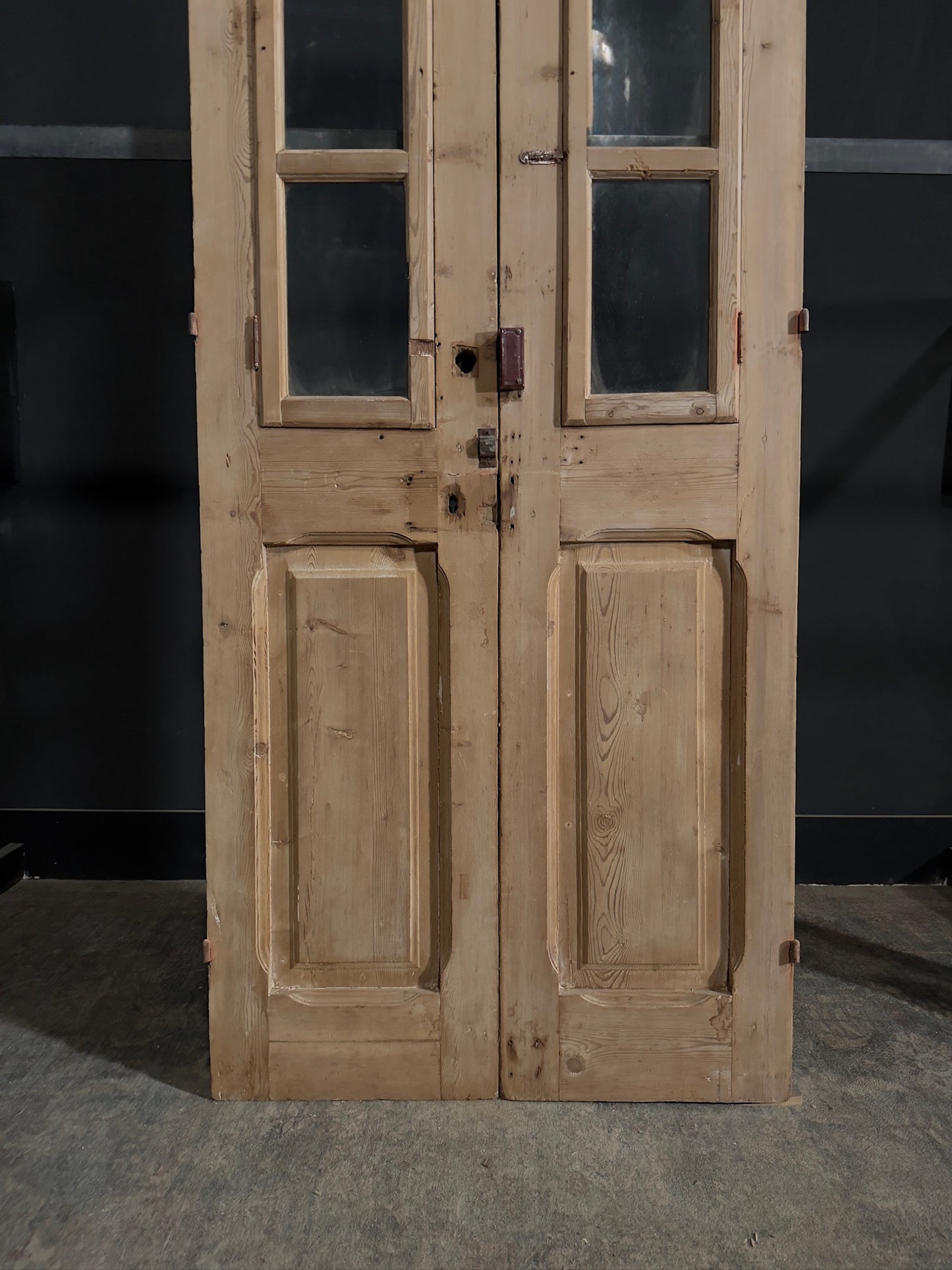 Antique Carved 2 Lite French Doors - 36x94 - N335