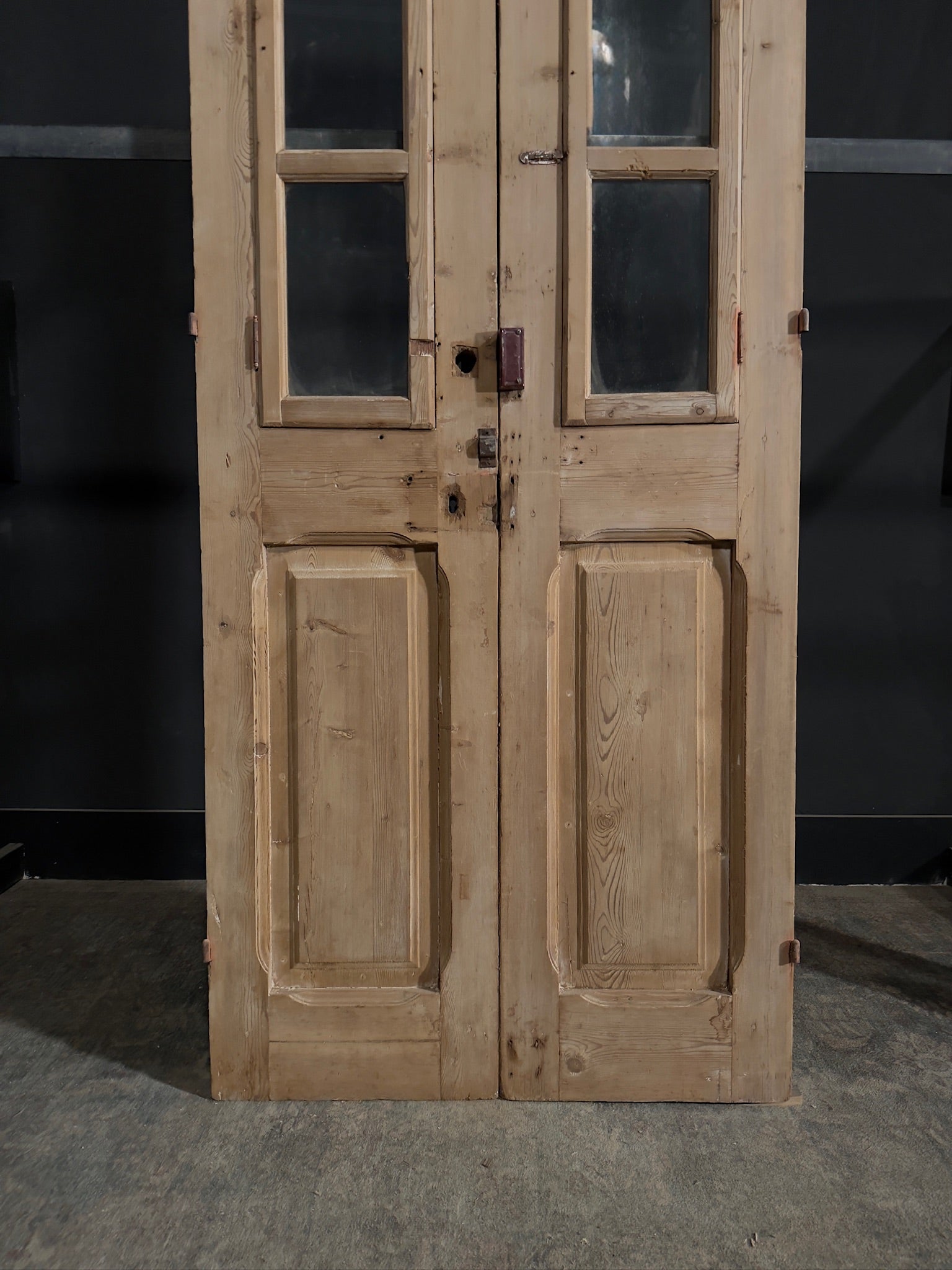 Antique Carved 2 Lite French Doors - 36x94 - N335