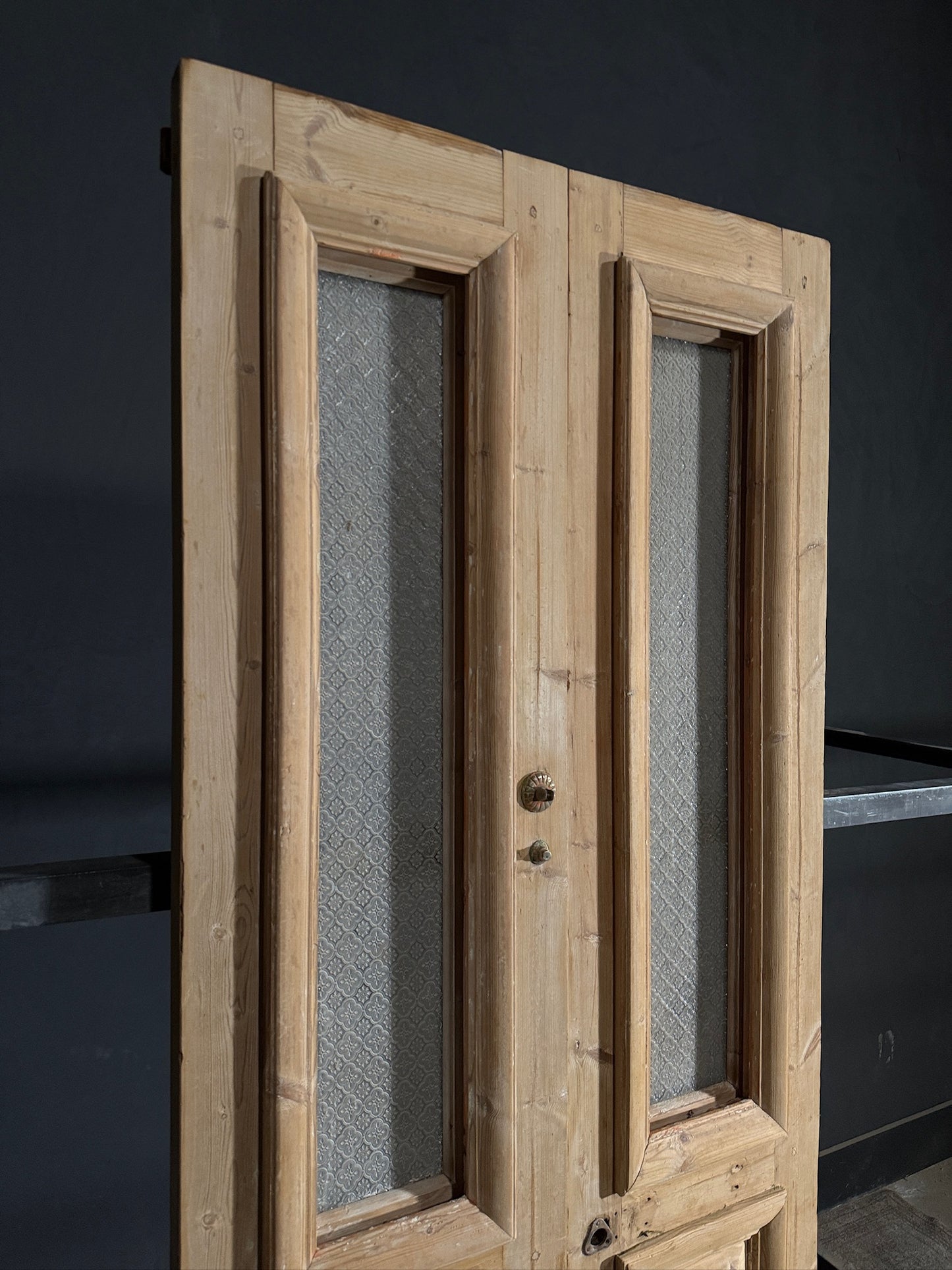 Antique Obscured Glass 1 Lite French Doors - 37x93.5 - N470