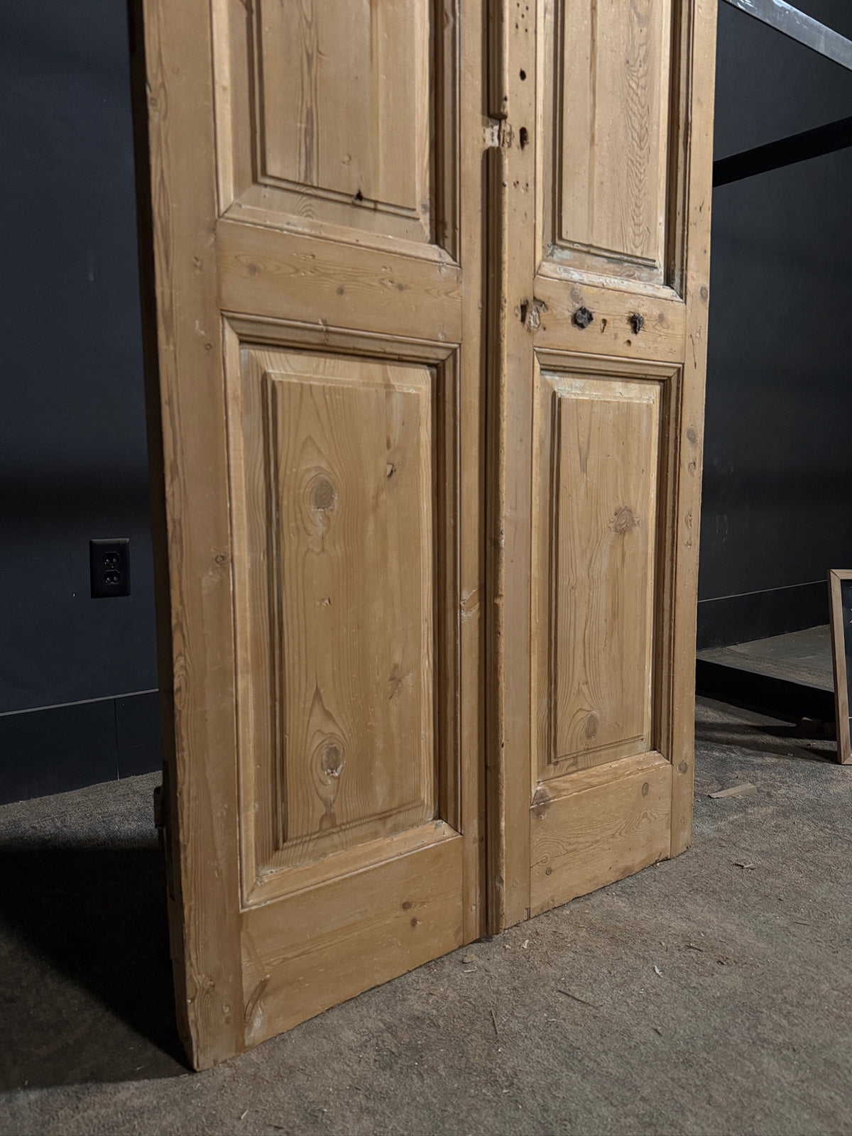 Antique 2 Panel Solid Double Doors - 36x88 - N681