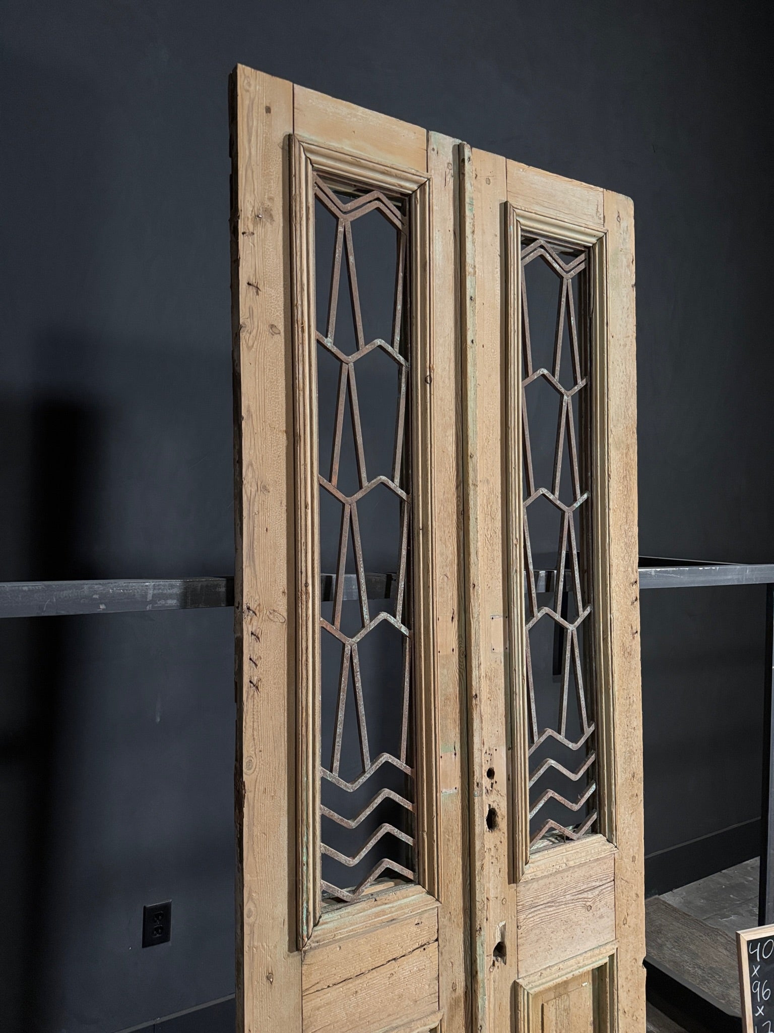Antique Iron French Doors - 40x96 - N69