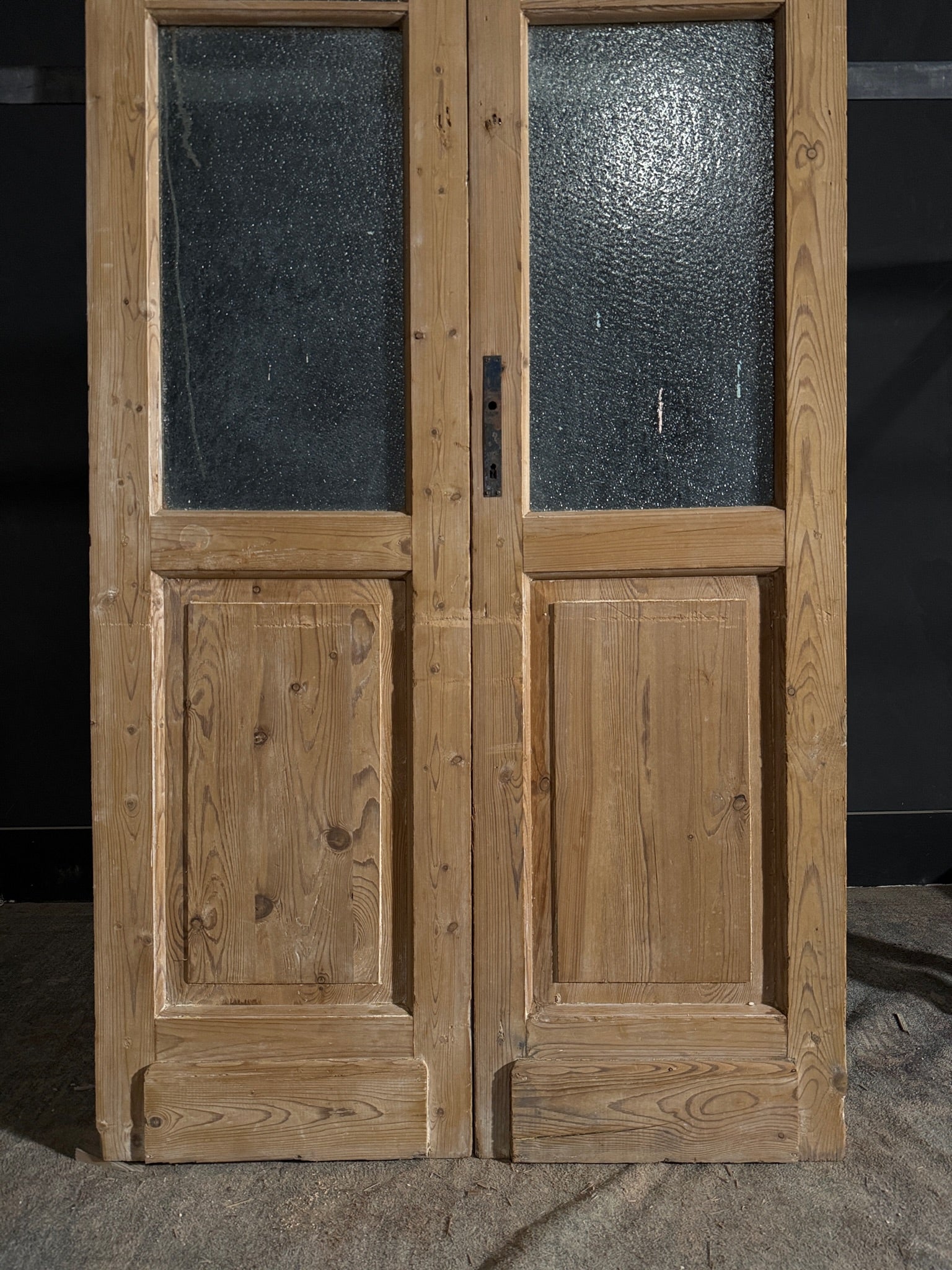 Antique Obscured Glass 3 Lite French Doors - 40.5x80 - N512