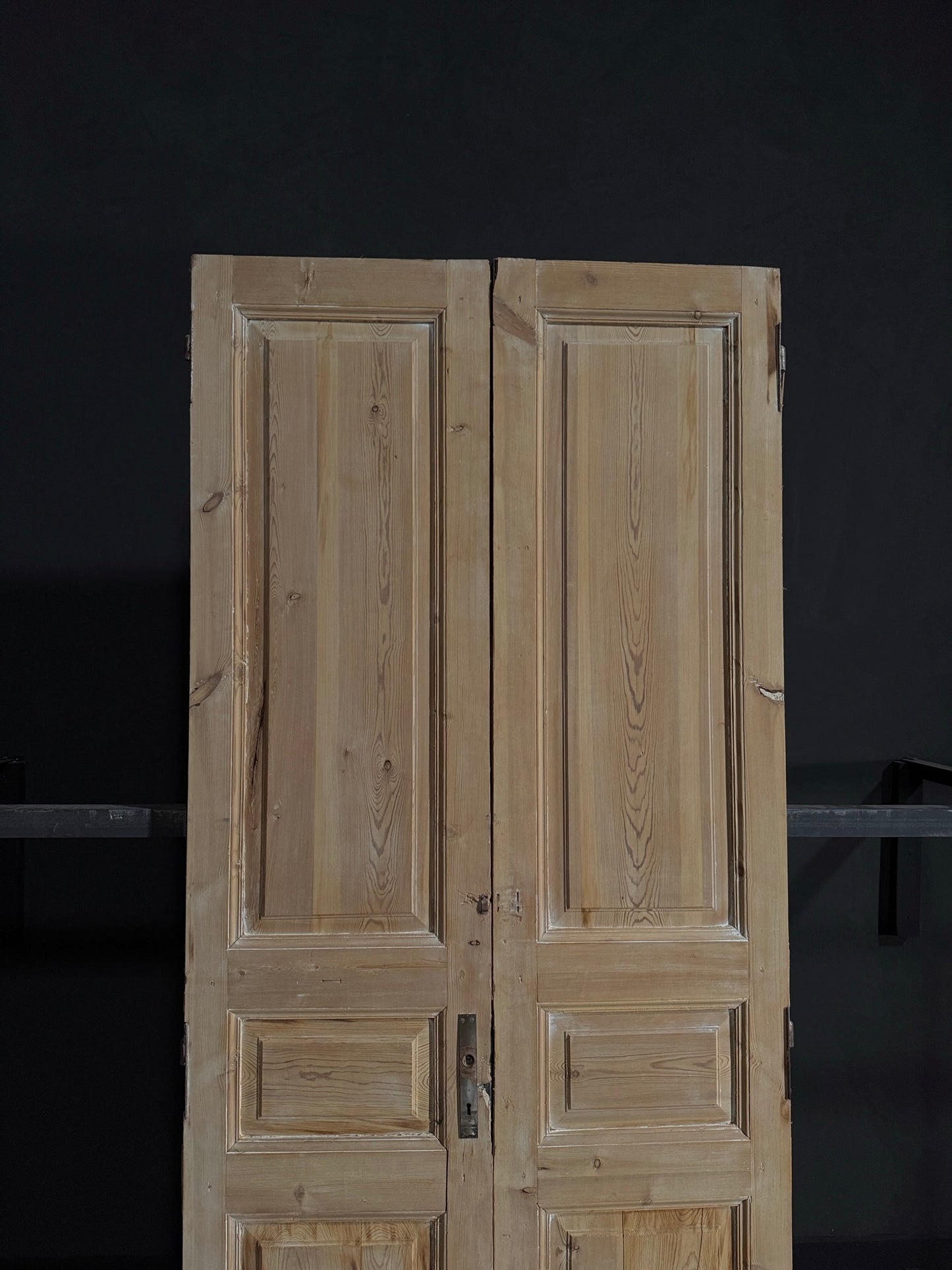 Antique Iron 3 Panel Double Doors - 41.75x98.75 - N23