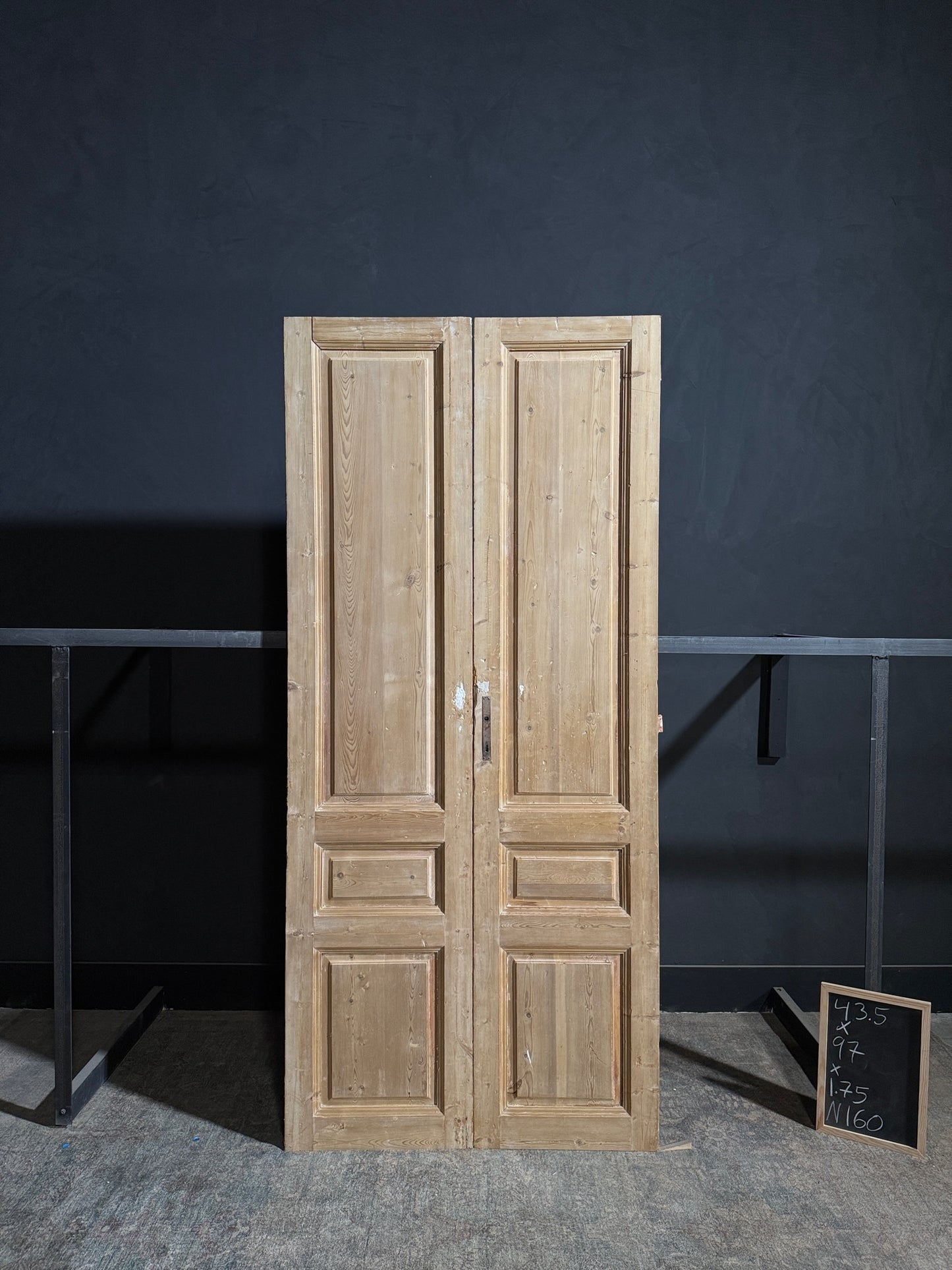 Antique 3 Panel Solid Double Doors - 43.5x97 - N160