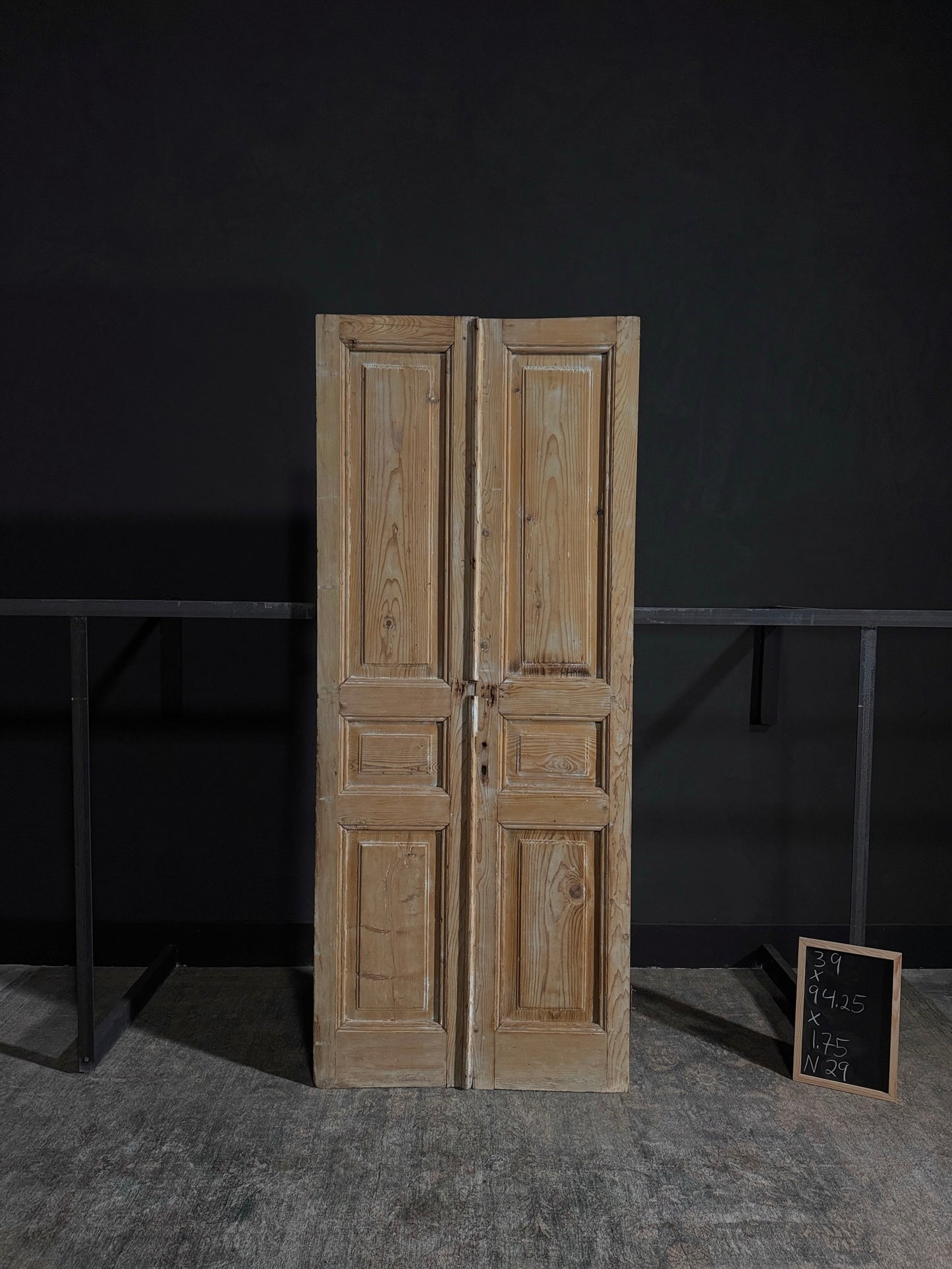 Antique Iron 3 Panel Double Doors - 39x94.25 - N29