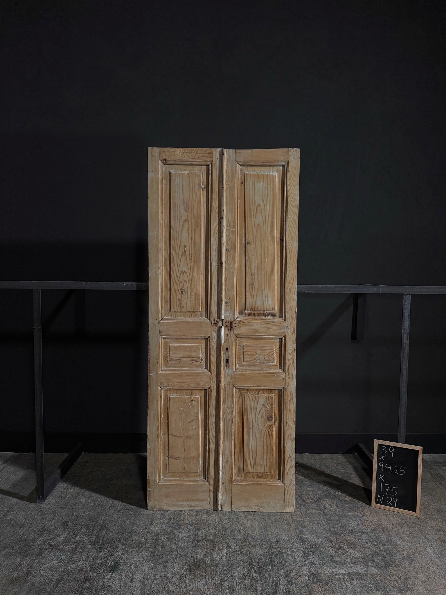 Antique Iron 3 Panel Double Doors - 39x94.25 - N29