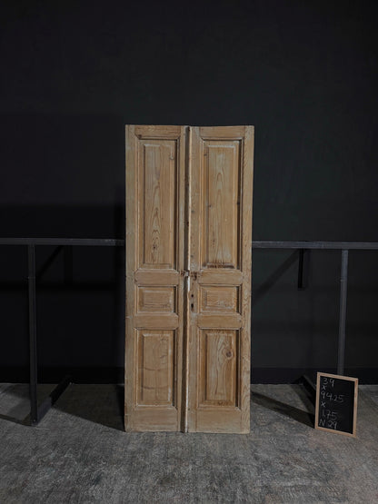 Antique Iron 3 Panel Double Doors - 39x94.25 - N29