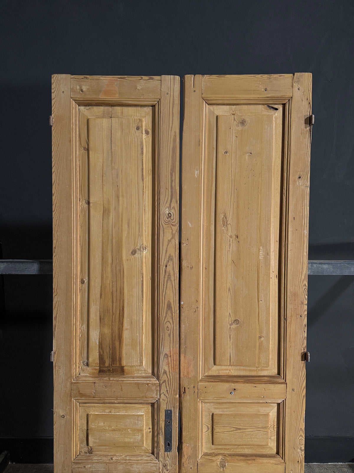 Antique 3 Panel Solid Double Doors - 37.75x87.75 - N623