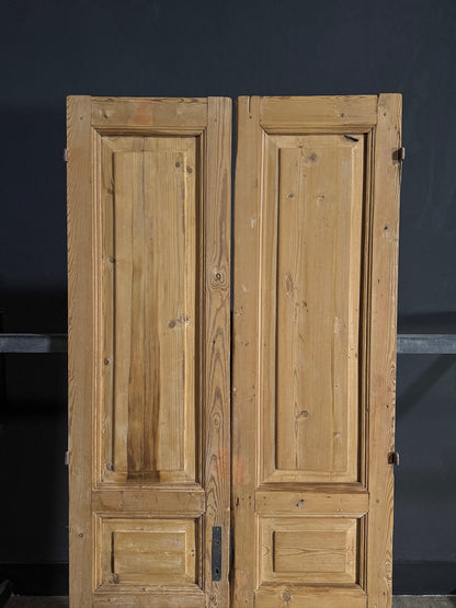 Antique 3 Panel Solid Double Doors - 37.75x87.75 - N623