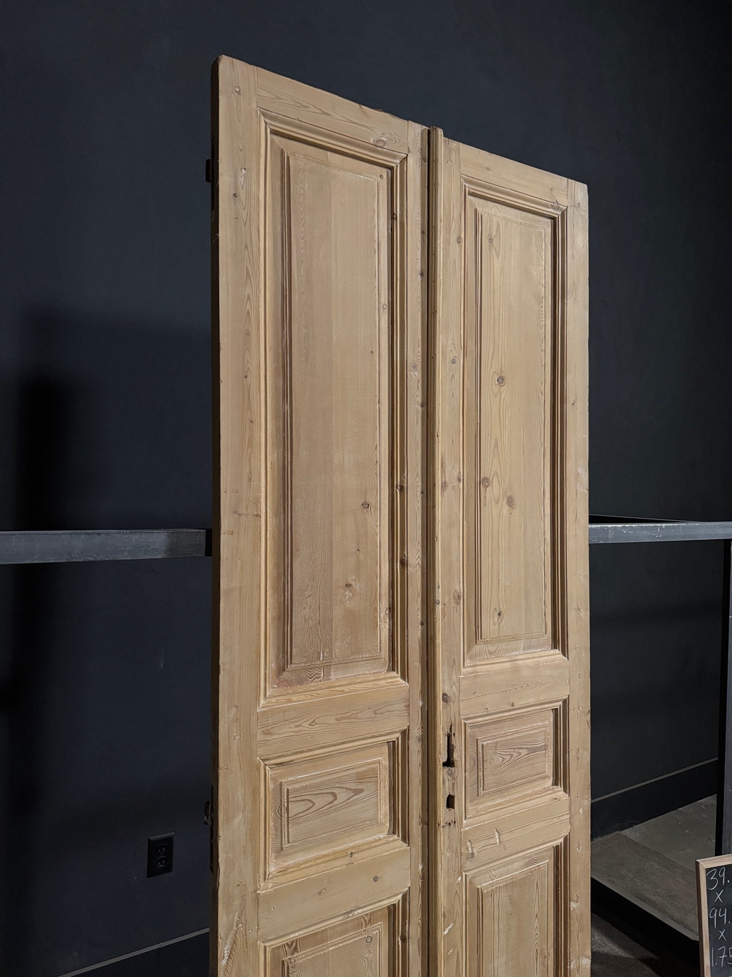 Antique 3 Panel Solid Double Doors - 39.5x94.5 - N381