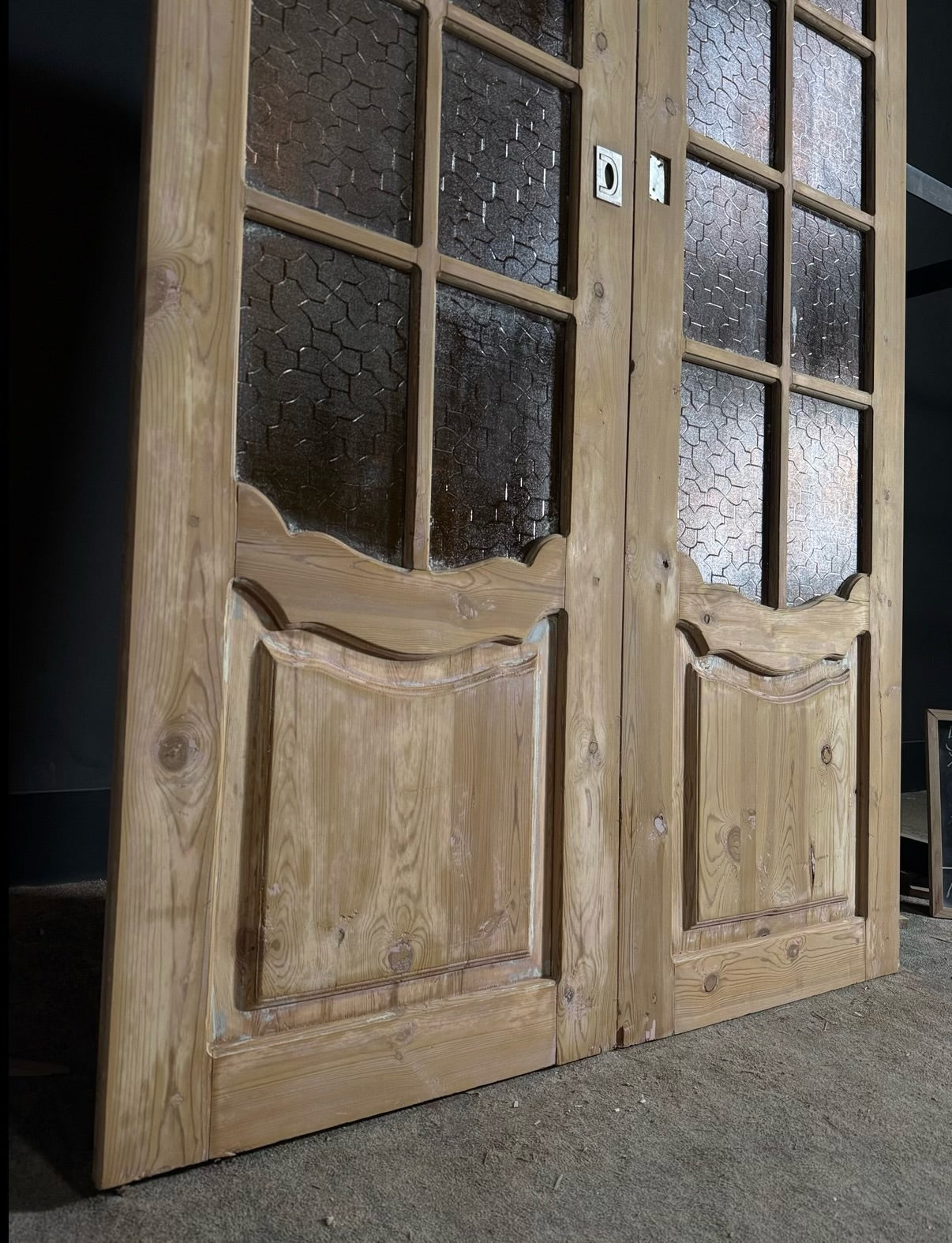 Antique Obscured Glass 8 Lite French Doors - 53x84.5 - N633