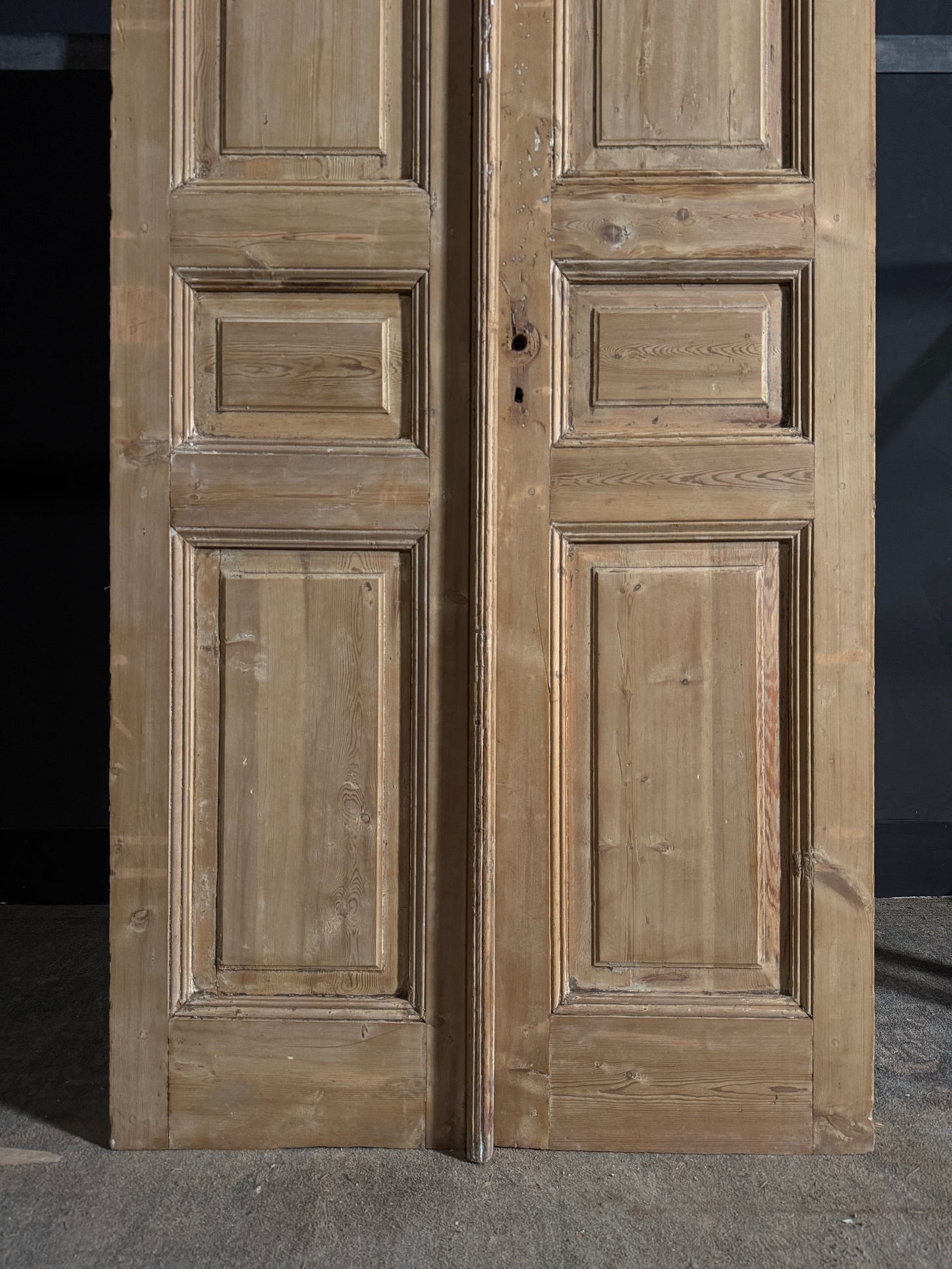 Antique 3 Panel Solid Double Doors - 40x97 - N615
