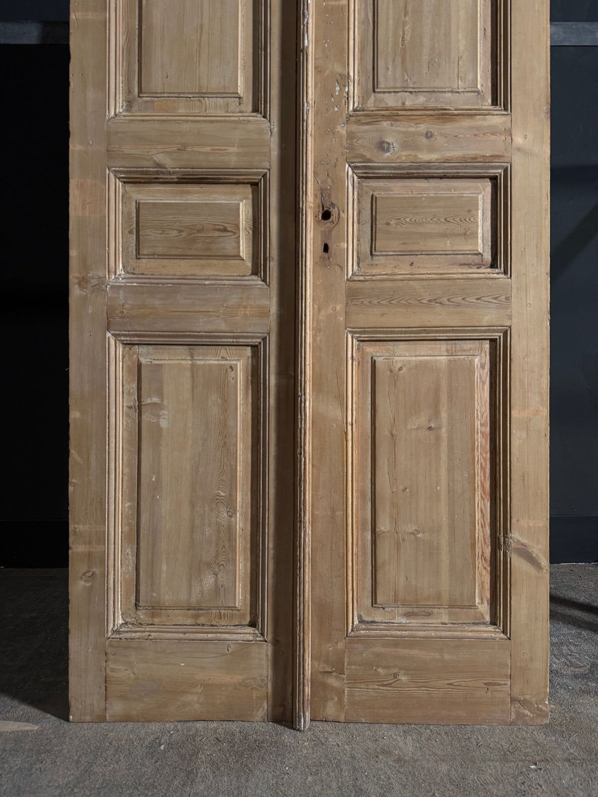 Antique 3 Panel Solid Double Doors - 40x97 - N615