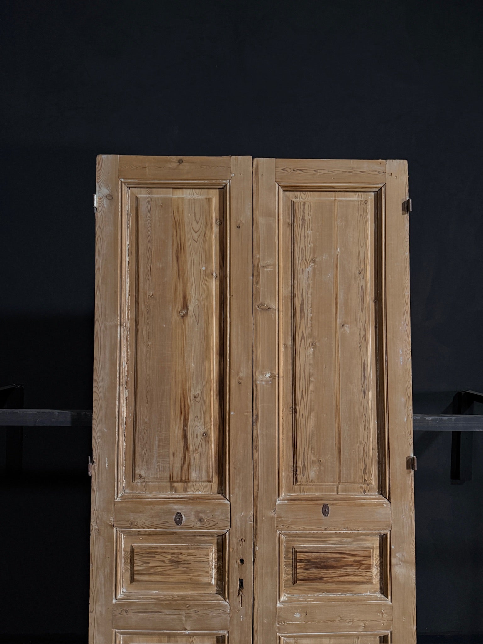 Antique Iron 3 Panel Double Doors - 44x96 - N21