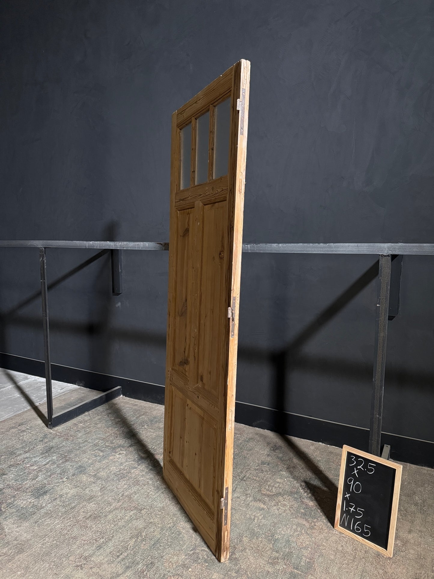 Antique Obscured Glass 3 Lite Single Door - 32.5x90 - N165