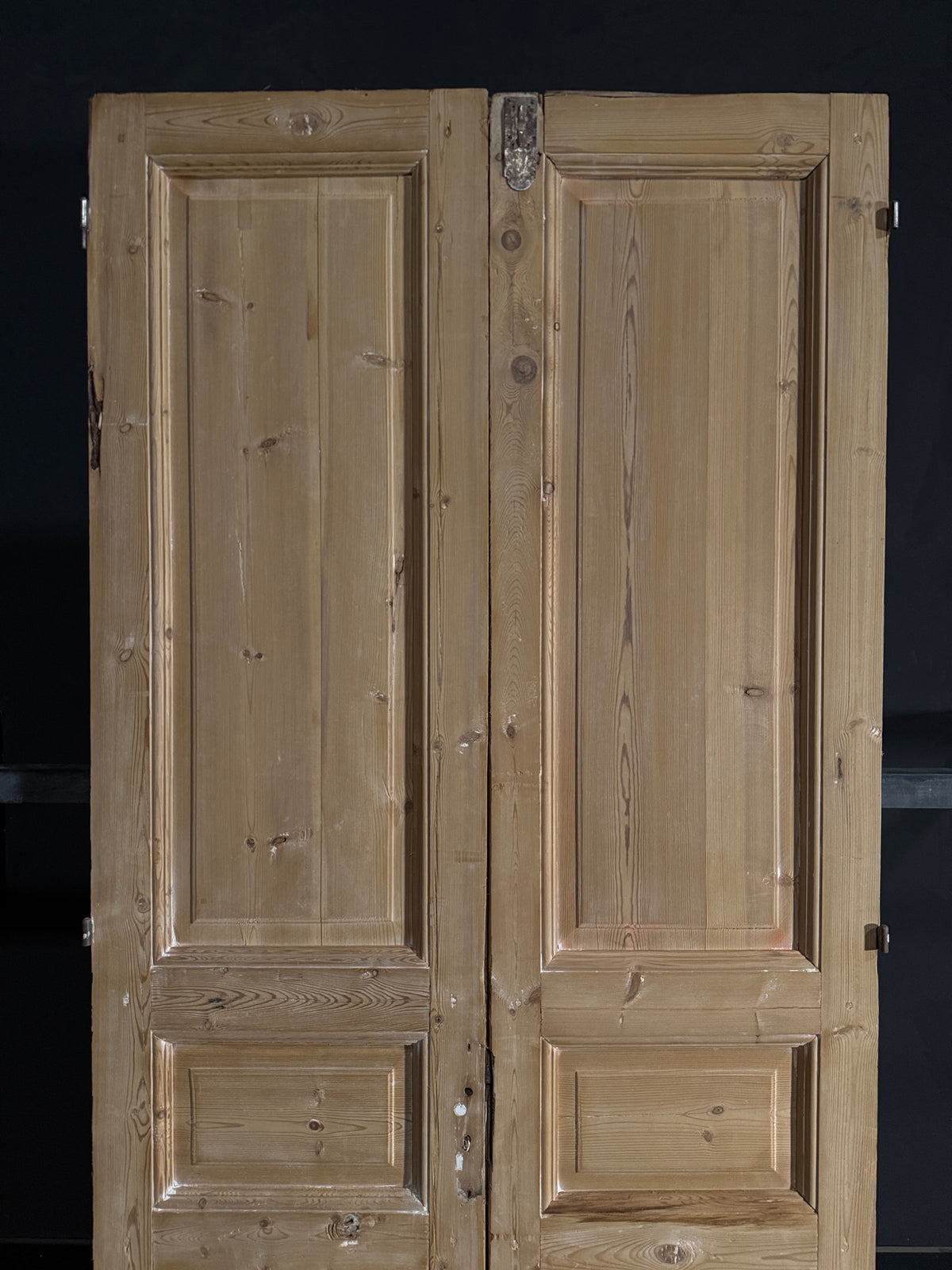 Antique 3 Panel Solid Double Doors - 43.5x97.25 - N566