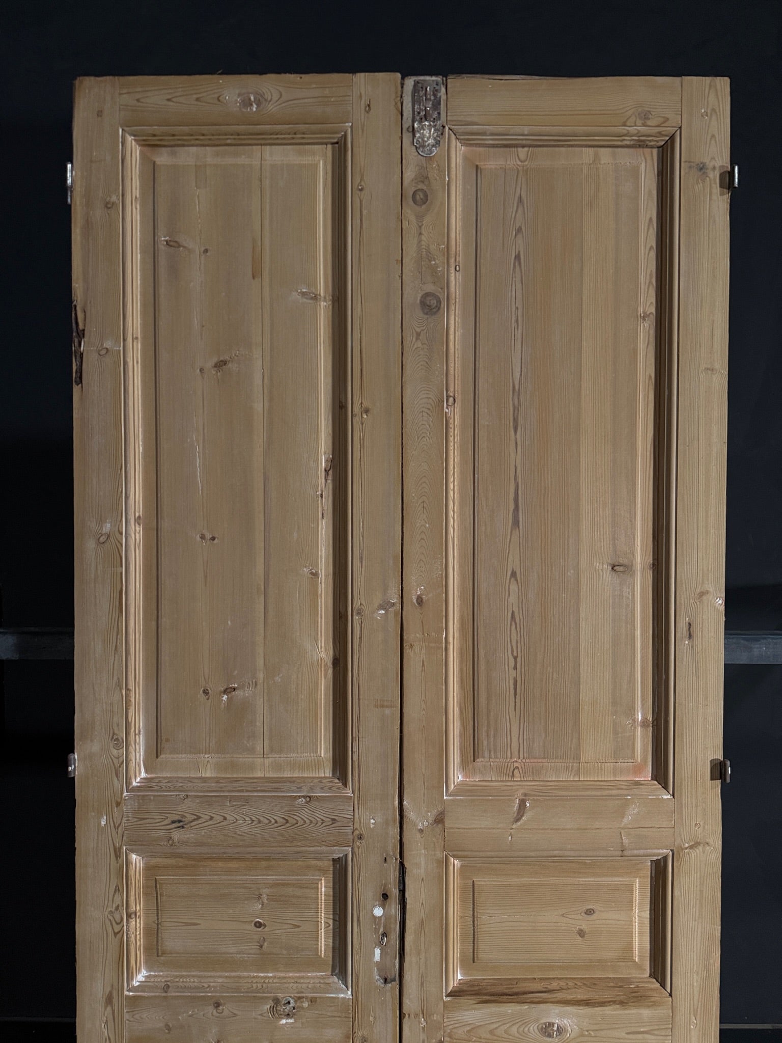 Antique 3 Panel Solid Double Doors - 43.5x97.25 - N566