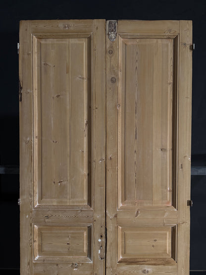 Antique 3 Panel Solid Double Doors - 43.5x97.25 - N566