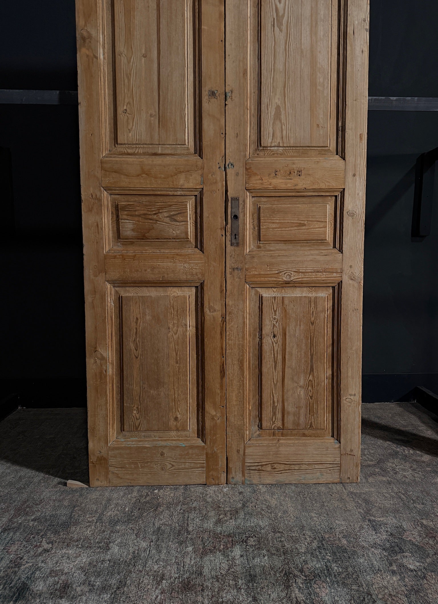 Antique Iron 3 Panel Double Doors - 42.5x97 - N19
