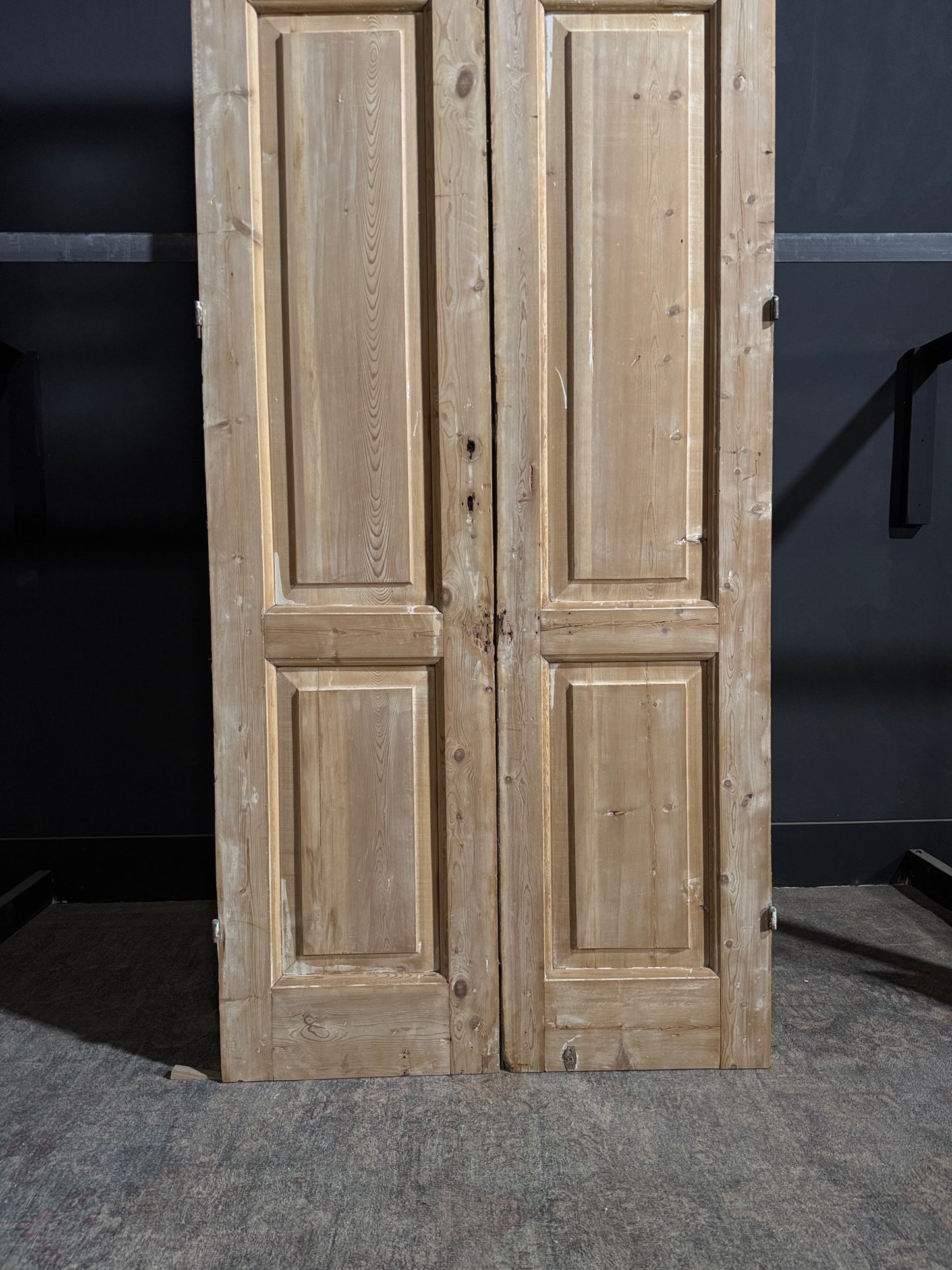 Antique Obscured Glass 2 Lite French Doors - 39.25x104 - N162