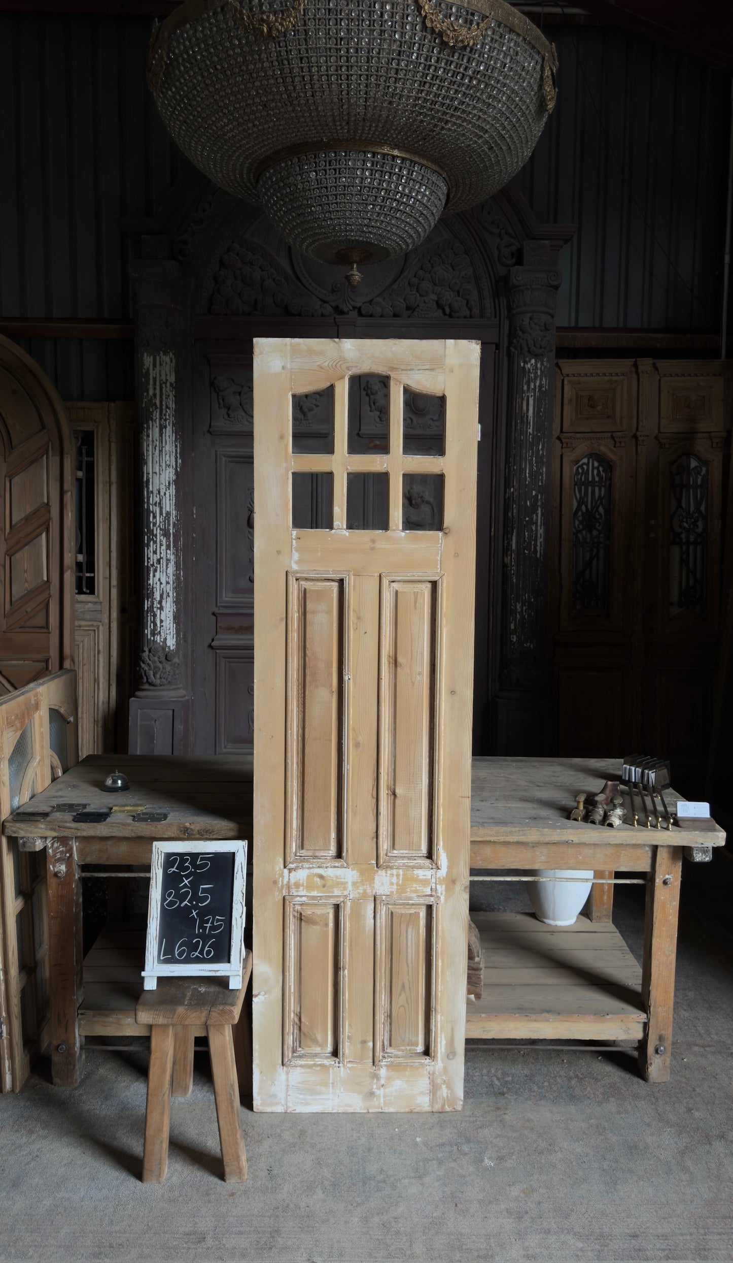 Antique Glass 6 Lite Door - ?x82.5 - L626