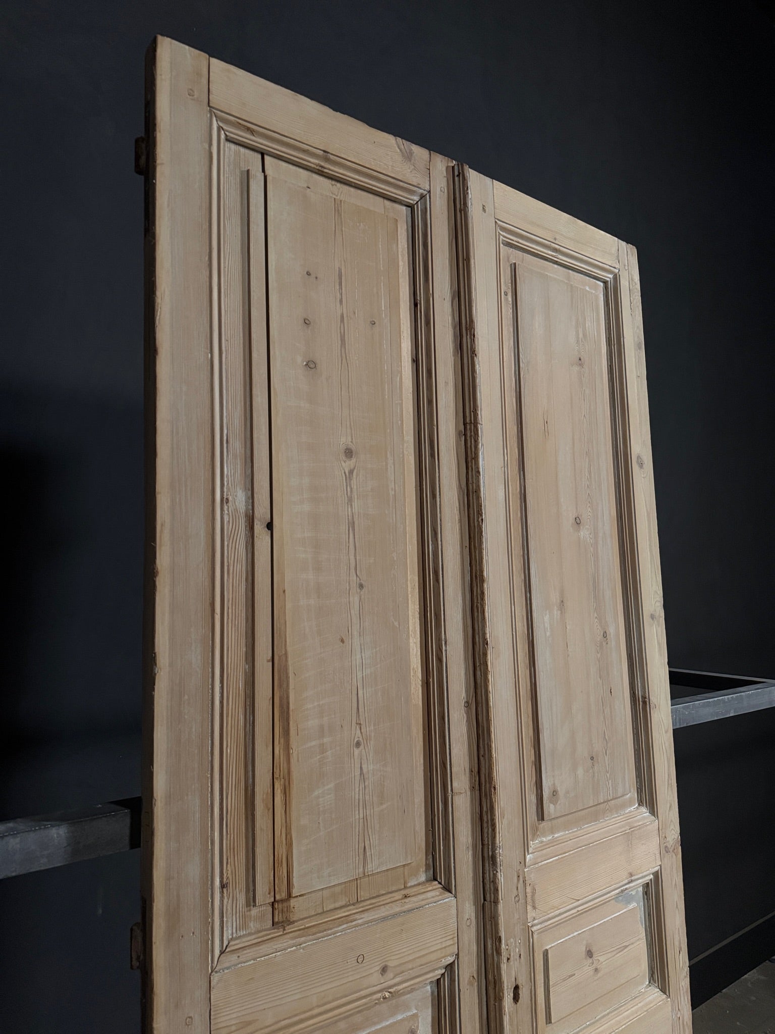 Antique 3 Panel Solid Double Doors - 43.75x100.75 - N395