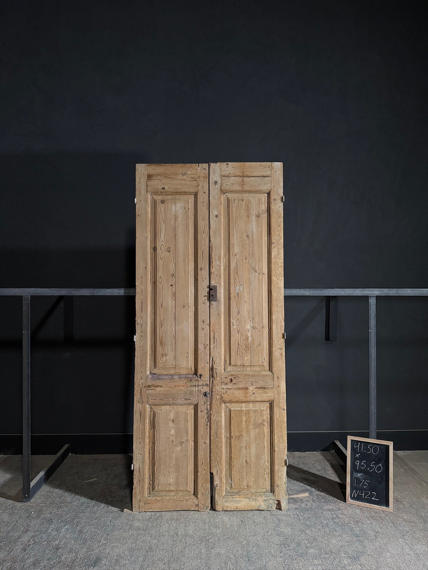 Antique 2 Panel Solid Double Doors - 41.5x95.5 - N422