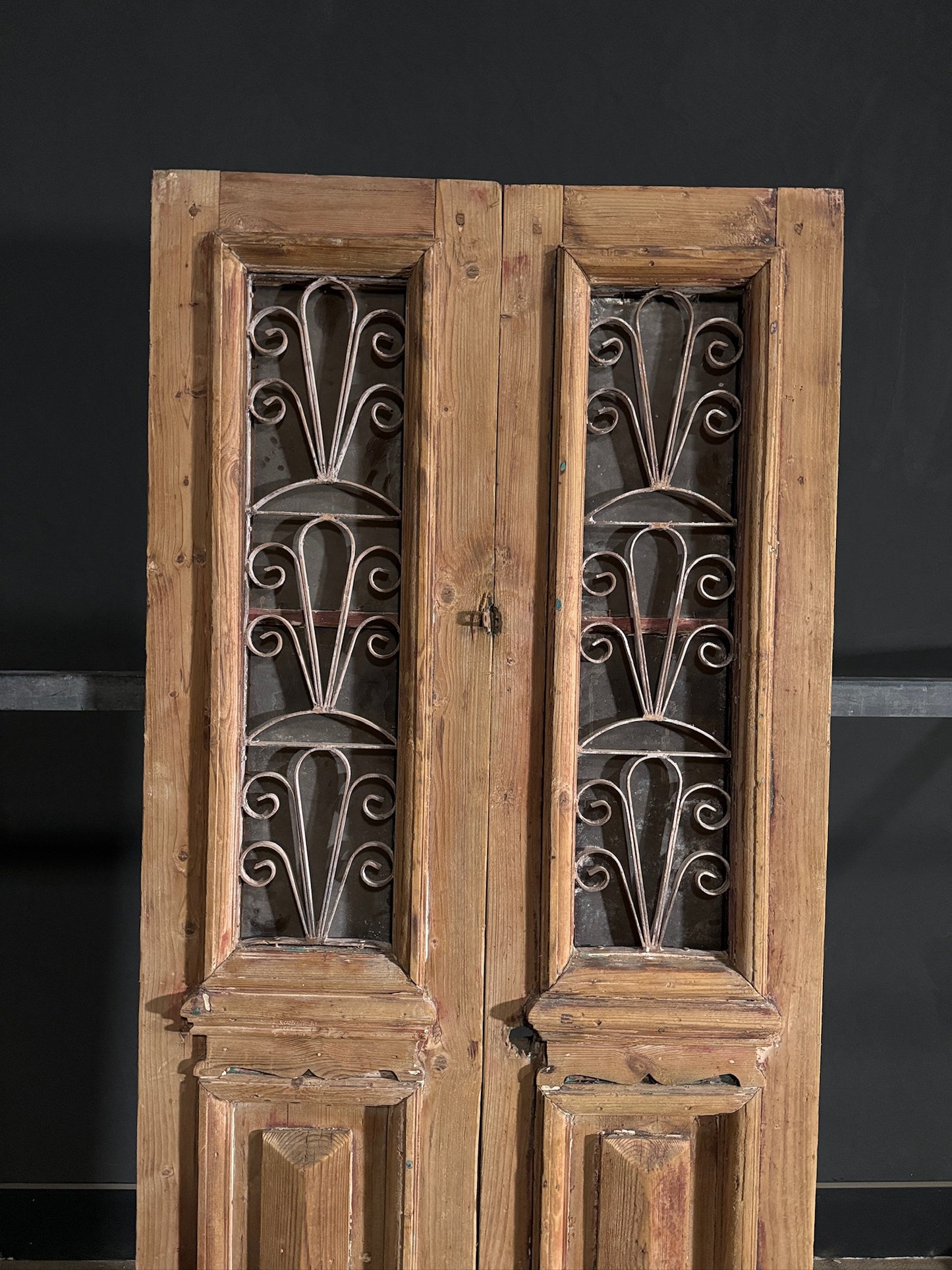 Antique Iron French Doors - 36.25x85.75 - N413