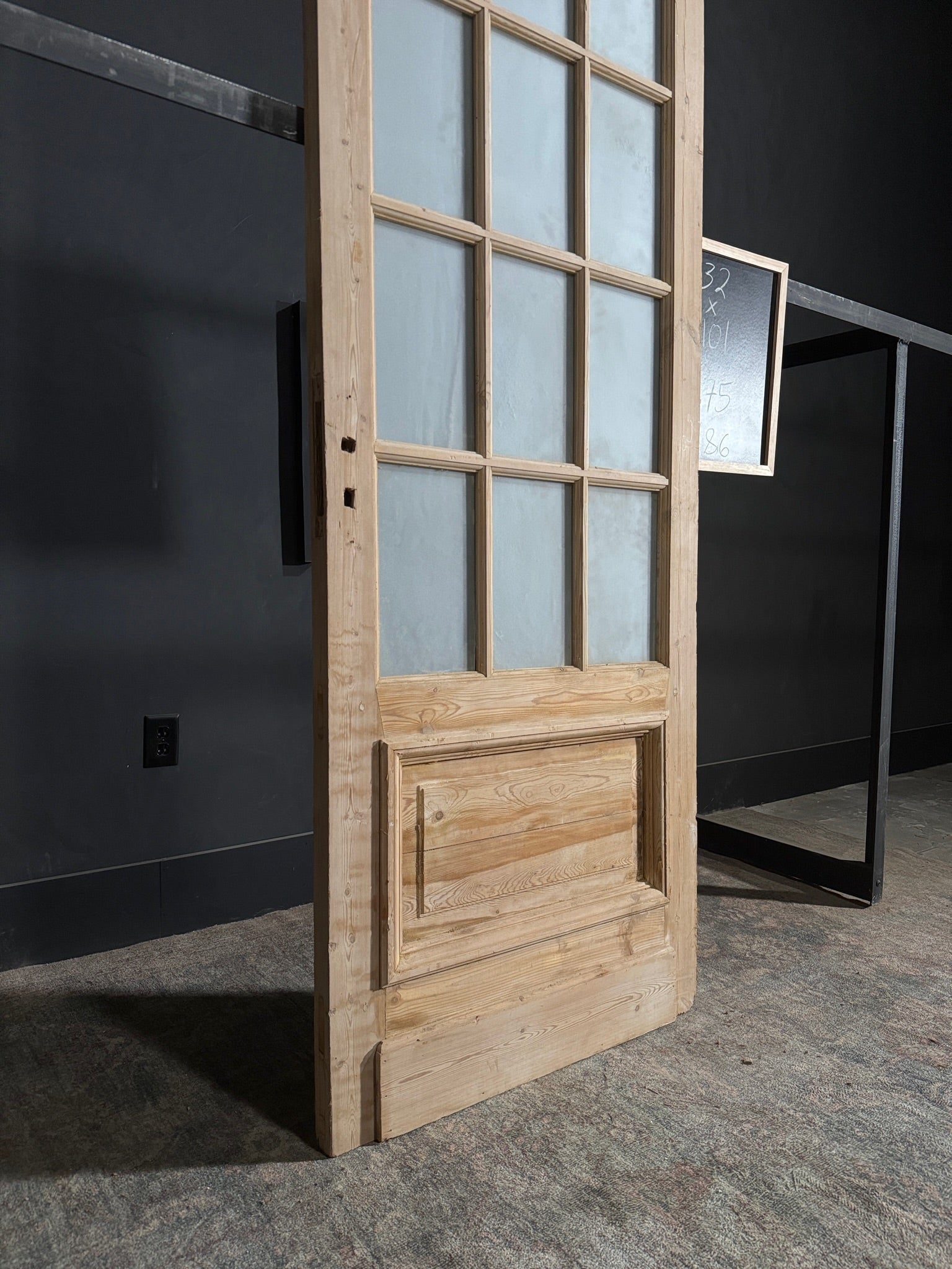 Antique Obscured Glass 15 Lite Single Door - 32x101 - N86