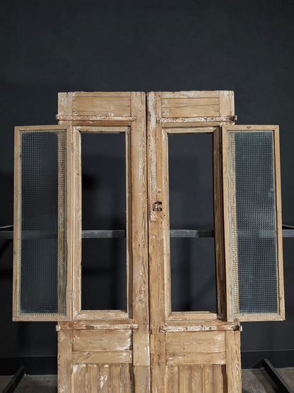 Antique Glass 1 Lite French Doors - 48.75x99 - N64