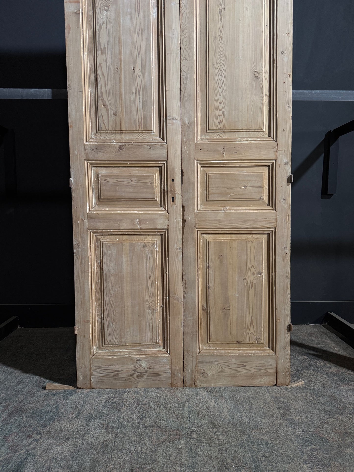 Antique 3 Panel Solid Double Doors - 43.25x101 - N159