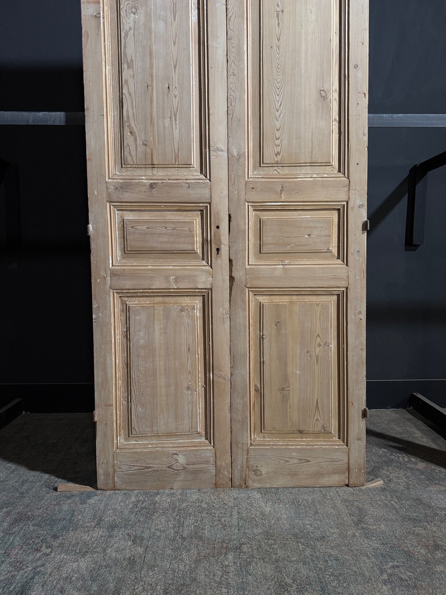 Antique 3 Panel Solid Double Doors - 43.25x101 - N159