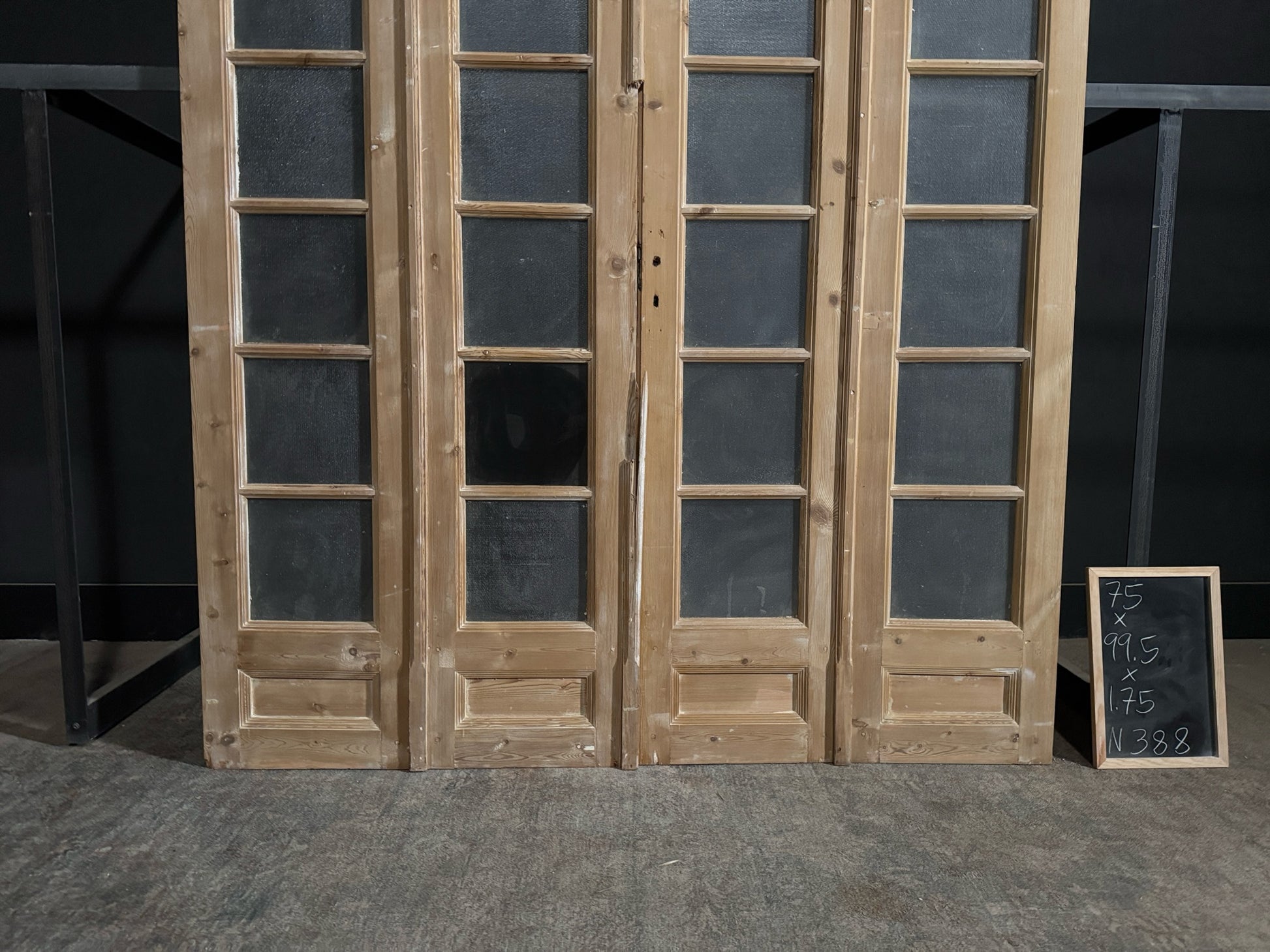 Antique Obscured Glass 8 Lite Bi-Fold Doors - 75x99.5 - N388