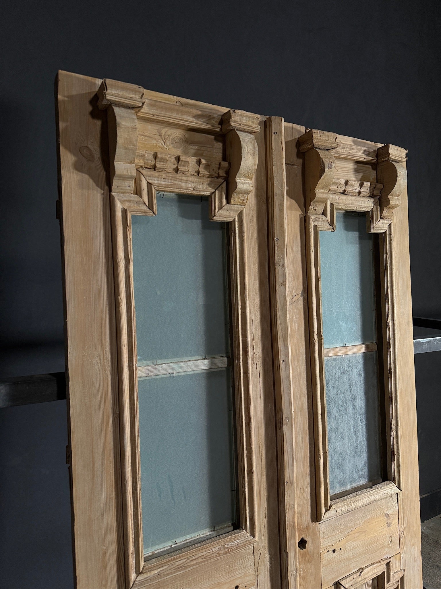 Antique Obscured Glass 2 Lite French Doors - 43x80 - N602