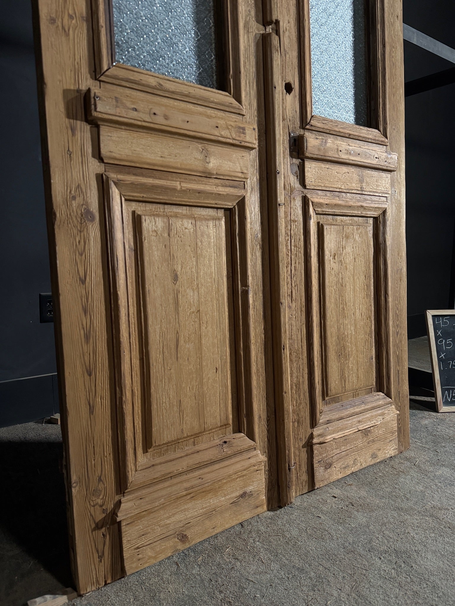 Antique Obscured Glass 1 Lite French Doors - 45.75x95 - N572