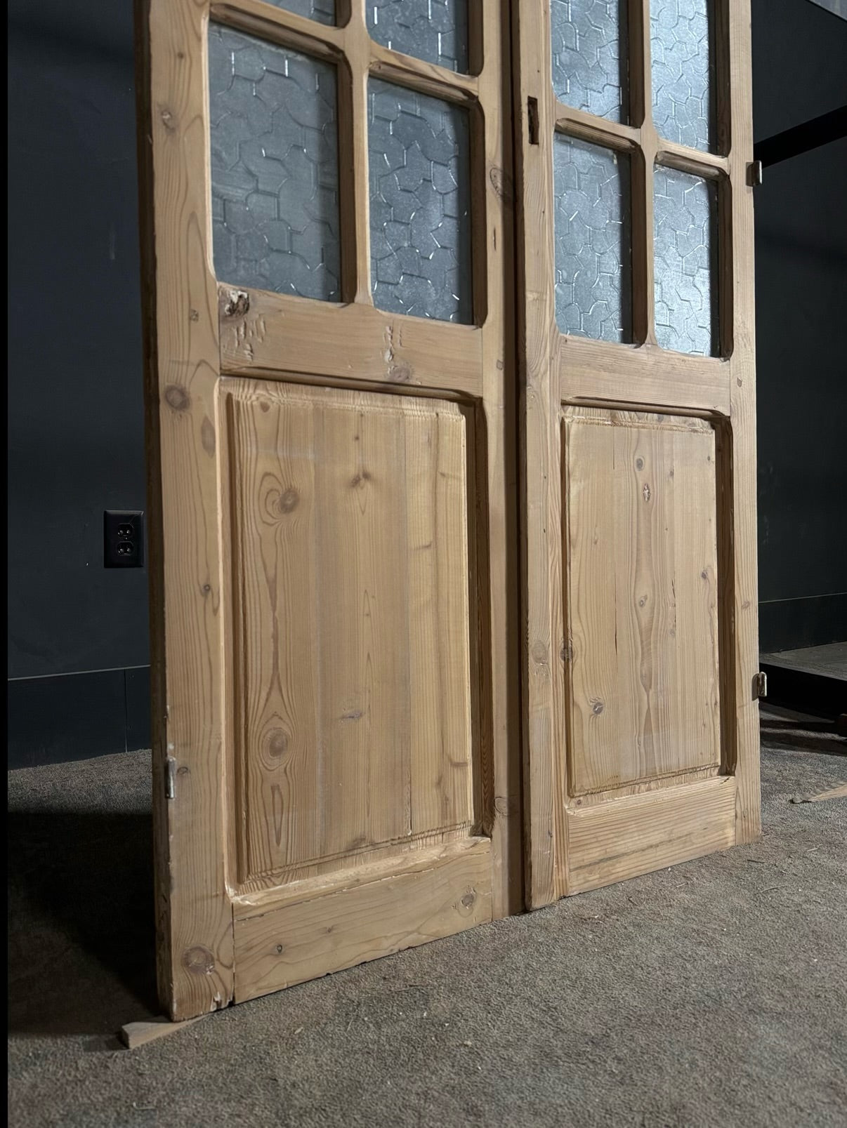 Antique Obscured Glass 8 Lite French Doors - 37x82.25 - N637