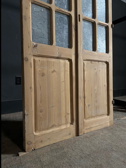 Antique Obscured Glass 8 Lite French Doors - 37x82.25 - N637