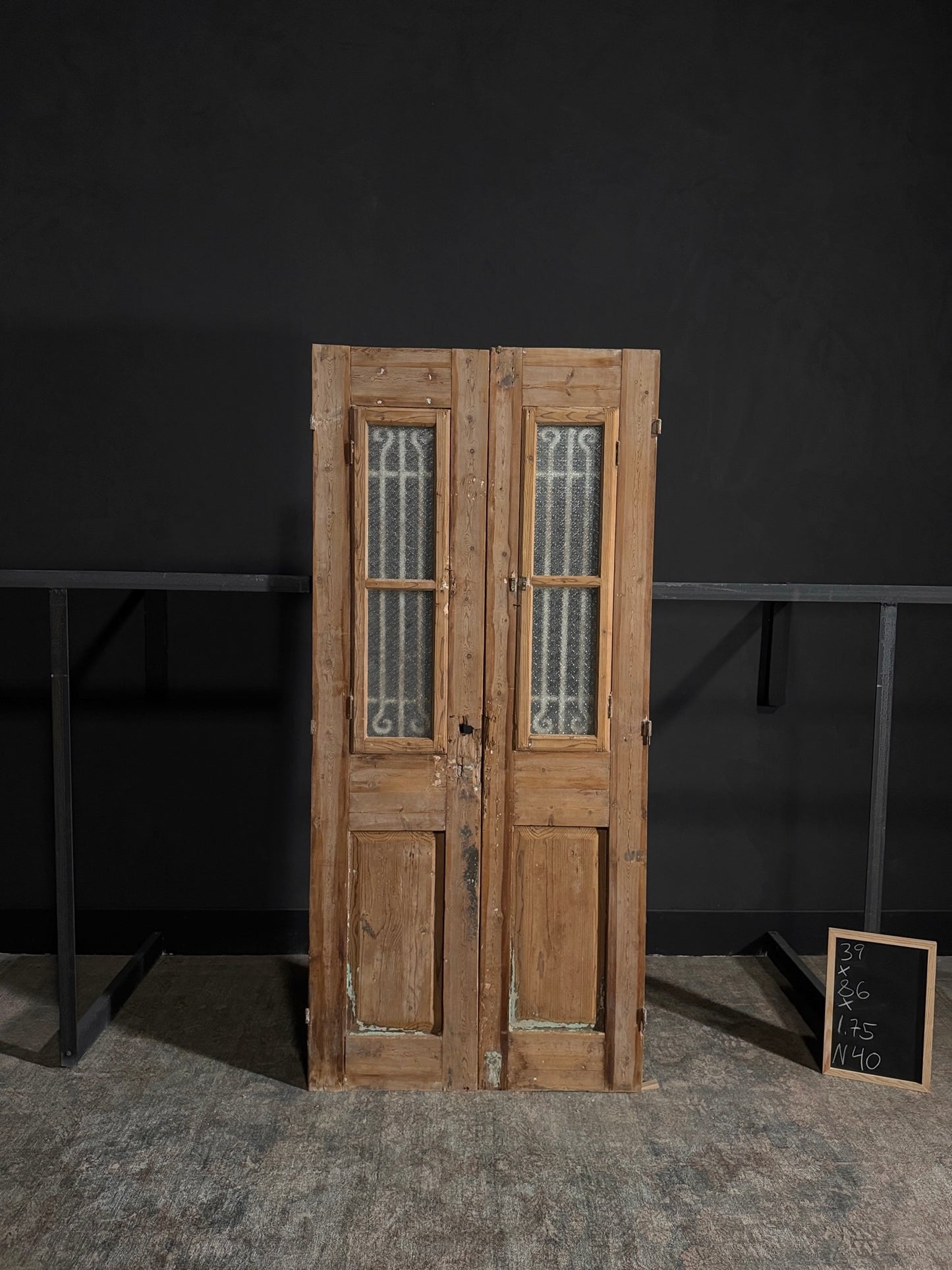 Antique Iron French Doors - 39x86 - N40