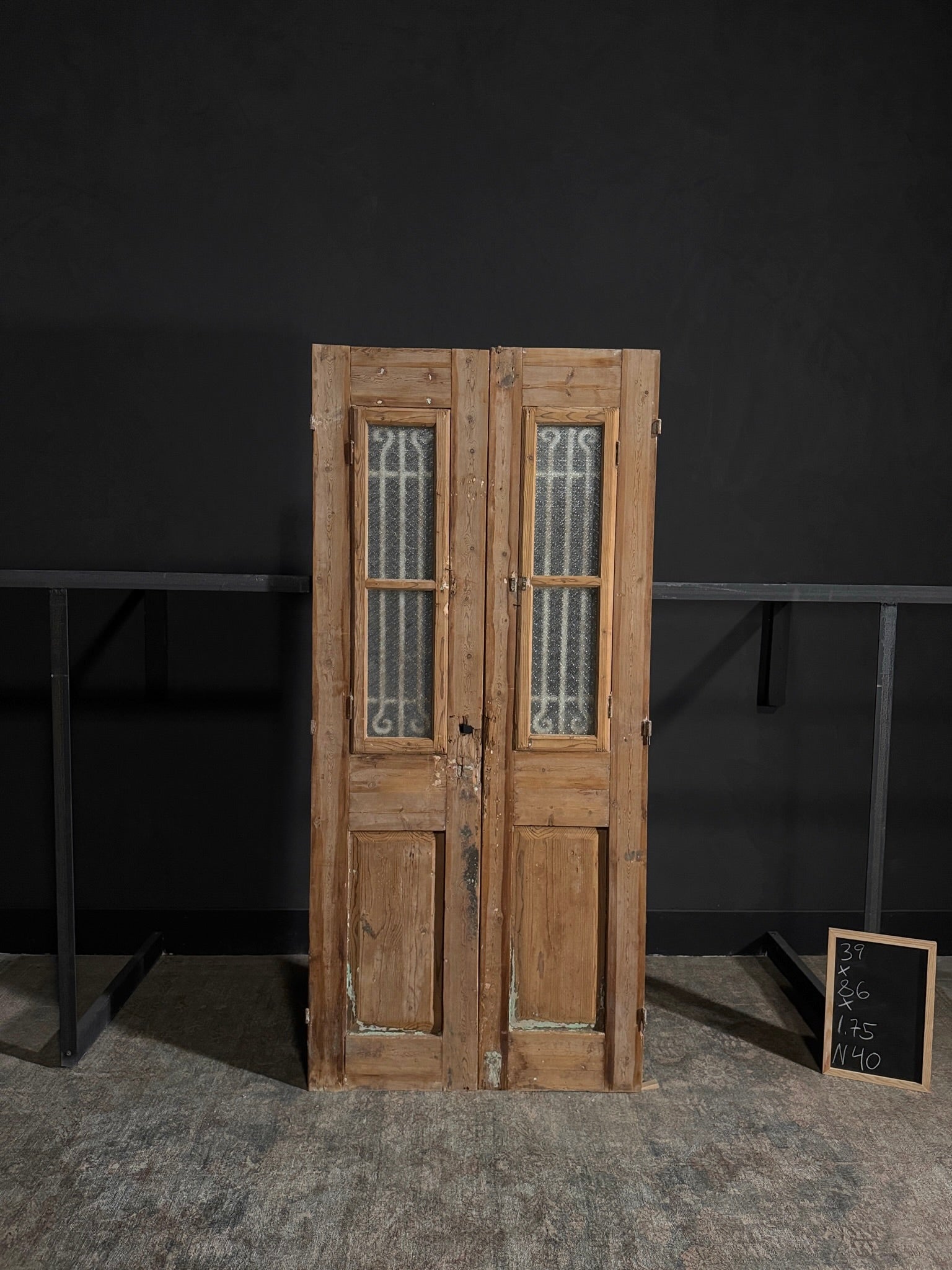 Antique Iron French Doors - 39x86 - N40