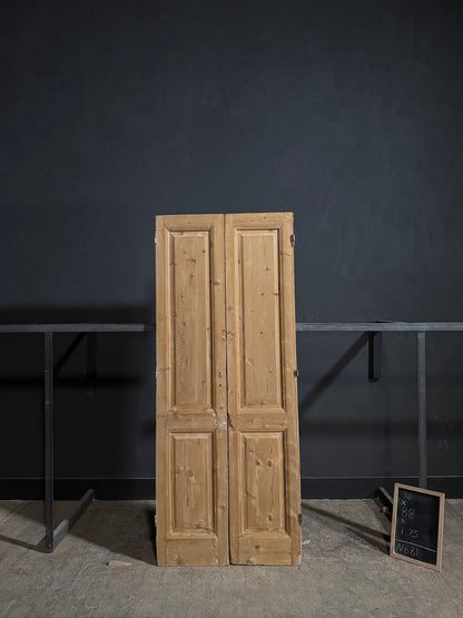 Antique 2 Panel Solid Double Doors - 36x88 - N681