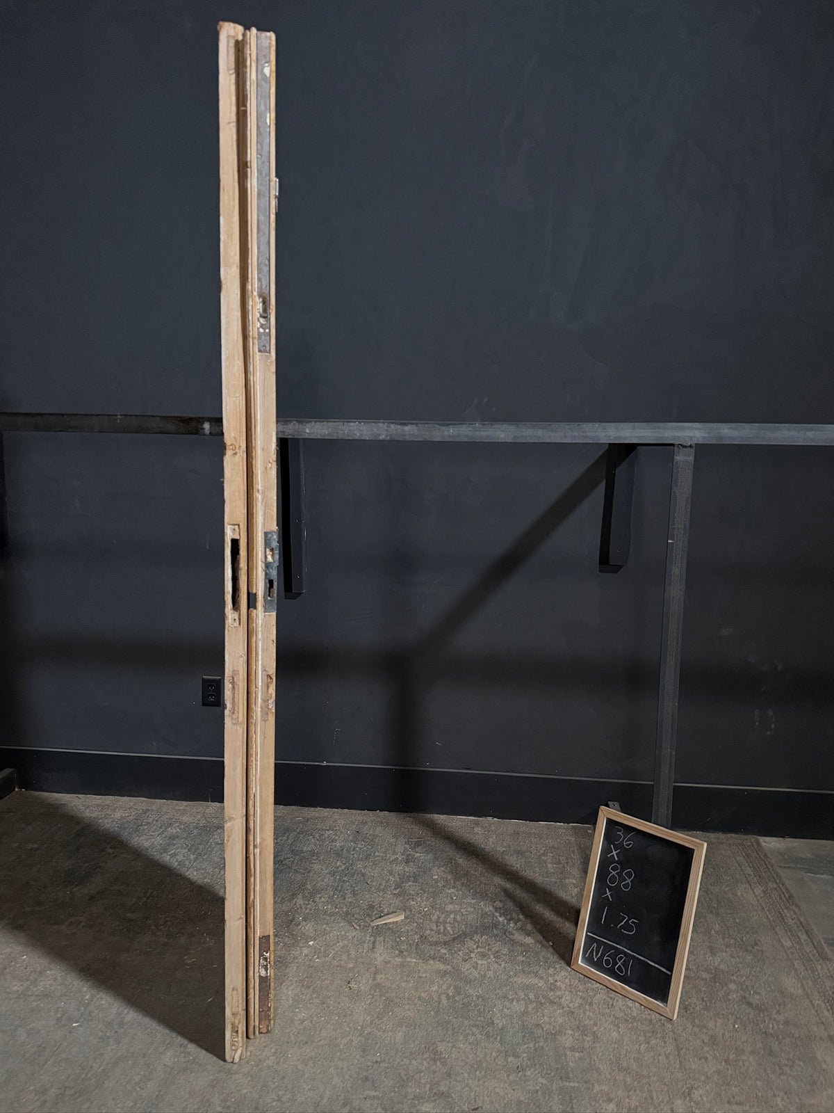 Antique 2 Panel Solid Double Doors - 36x88 - N681