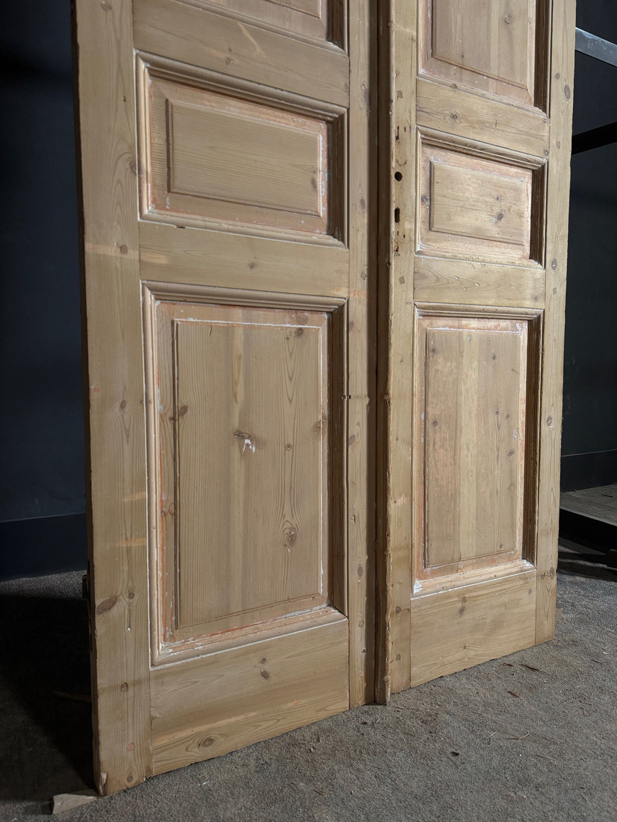 Antique 3 Panel Solid Double Doors - 43.5x97.25 - N629