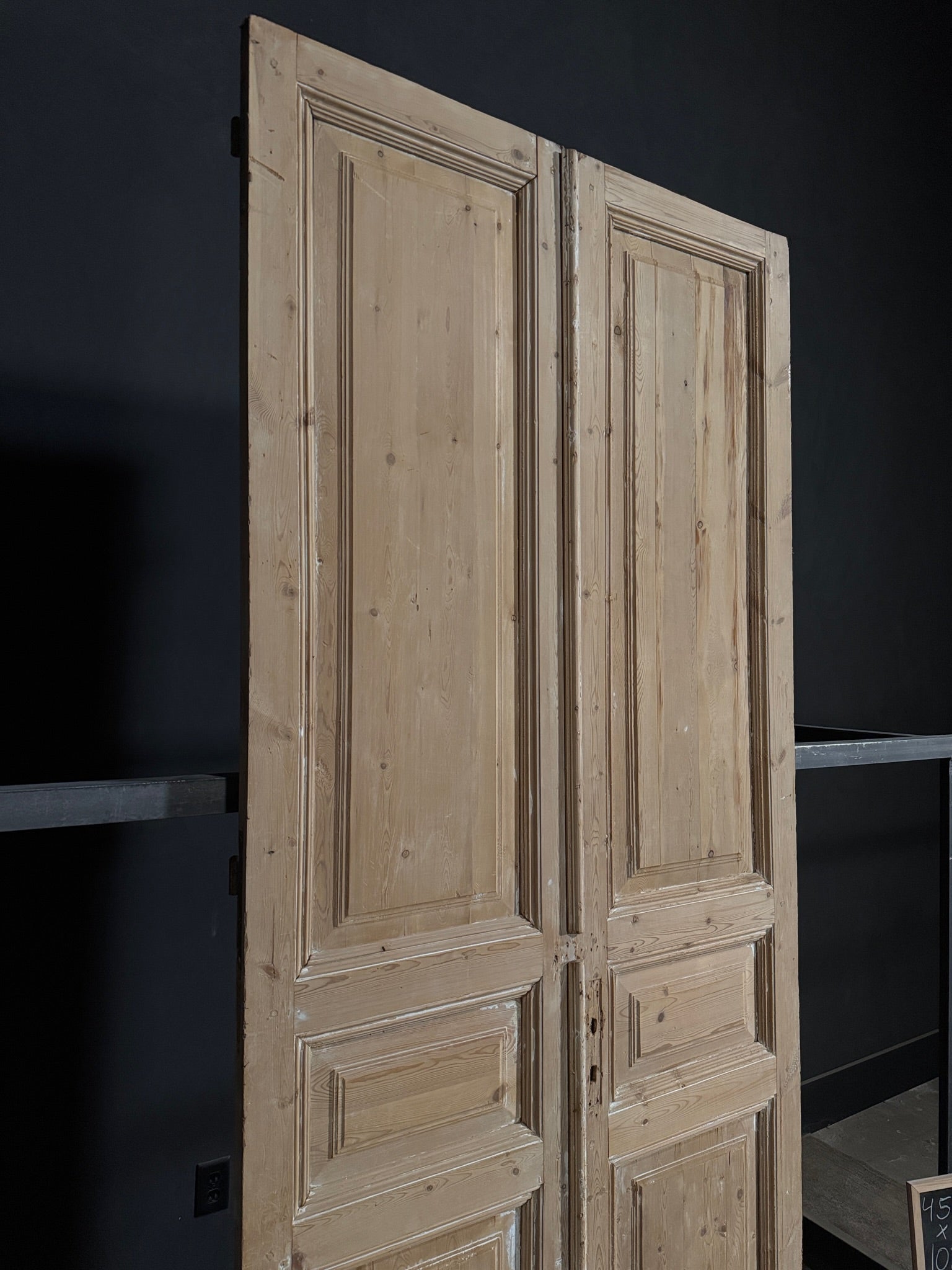 Antique 3 Panel Solid Double Doors - 45.5x102.25 - N349