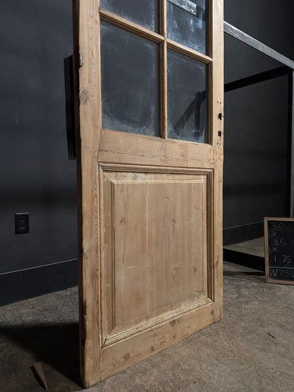 Antique Clear Glass Paneled Pantry Door - 30x85 - N756
