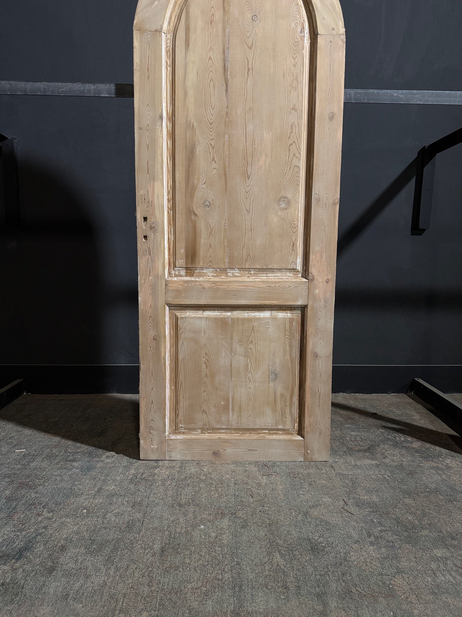 Antique 2 Panel Arched Solid Single Door - 31.75x82.5 - N259