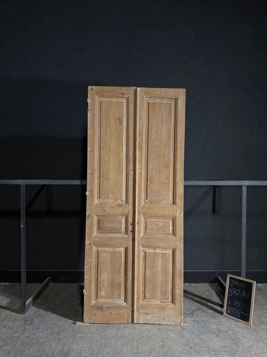 Antique Solid Double Doors - 42x100.5 - N555