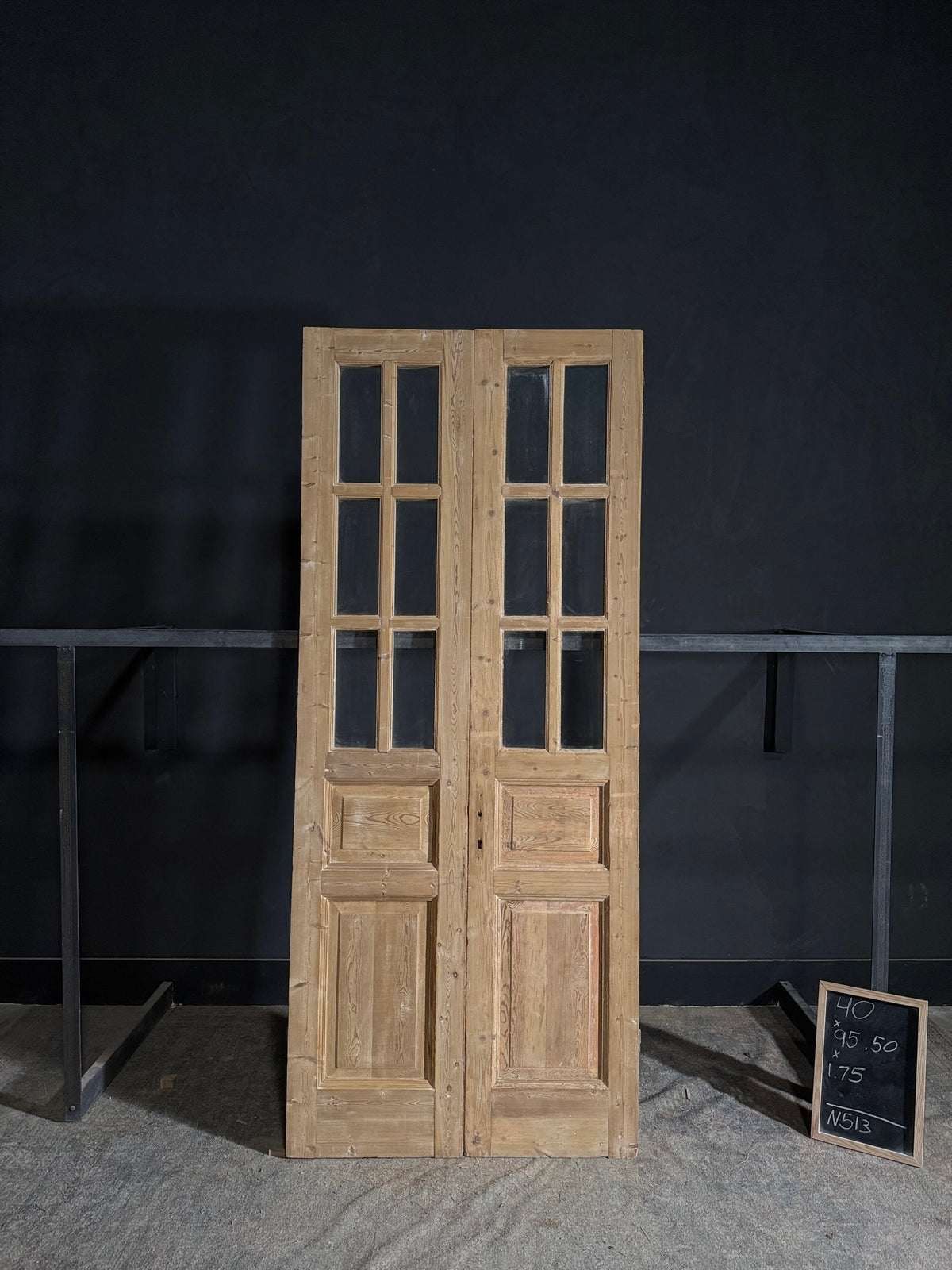 Antique Glass 6 Lite French Doors - 40x95.5 - N513
