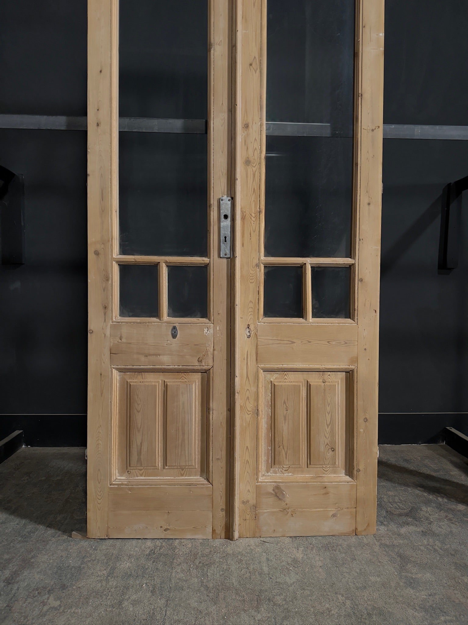 Antique Glass 3 Lite French Doors - 42.25x95.25 - N374
